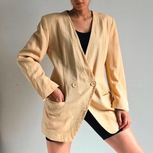 Vintage Ann Taylor cream 100% wool blazer